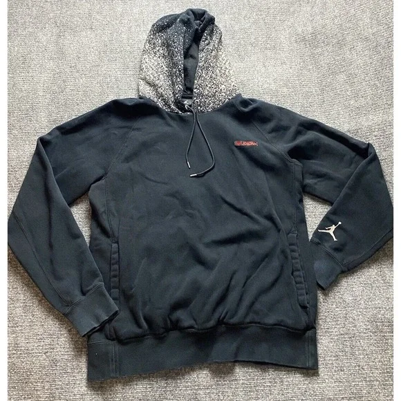 Nike Air Jordan Hoodie Mens Large Black Jumpman Paint Splatter Basketball  Sports